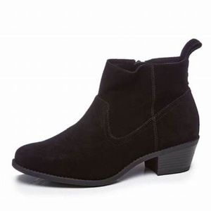 Vionic Black Suede Leather Boots Booties, Style: Vera, Inner Zipper, Siz…